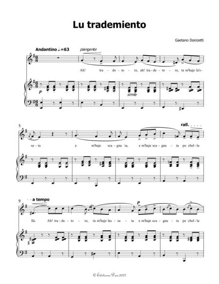 Lu trademiento, by Donizetti, in e minor