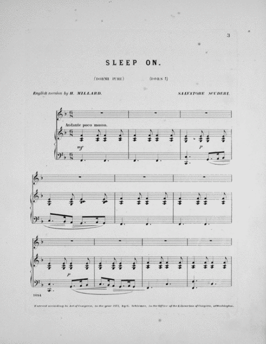 Sleep On! (Dors, Dormi Pure). Serenade