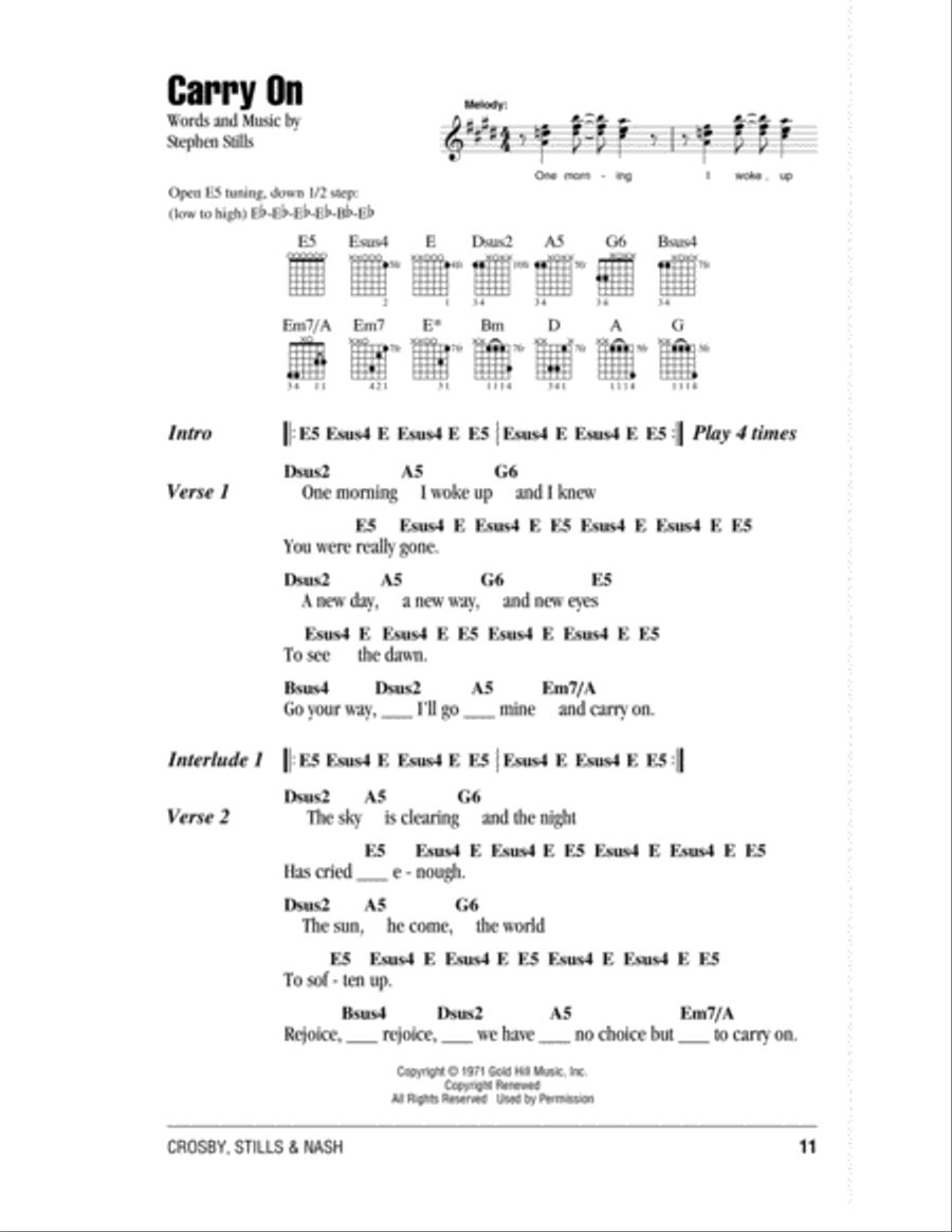 Carry On Acoustic Guitar scores gallery preview page 1