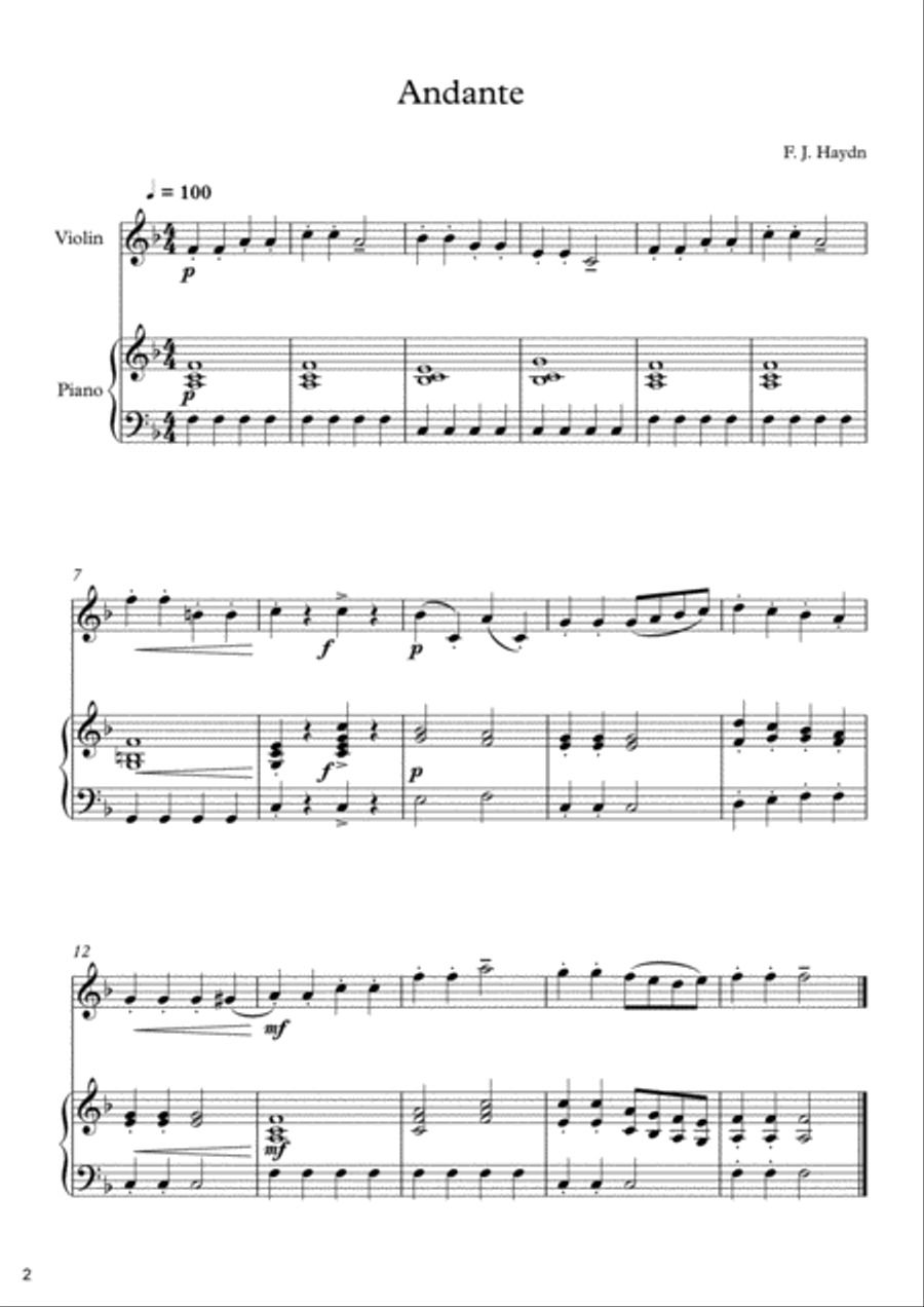 70 Easy Classical Pieces For Violin & Piano Violin Solo scores gallery preview page 4