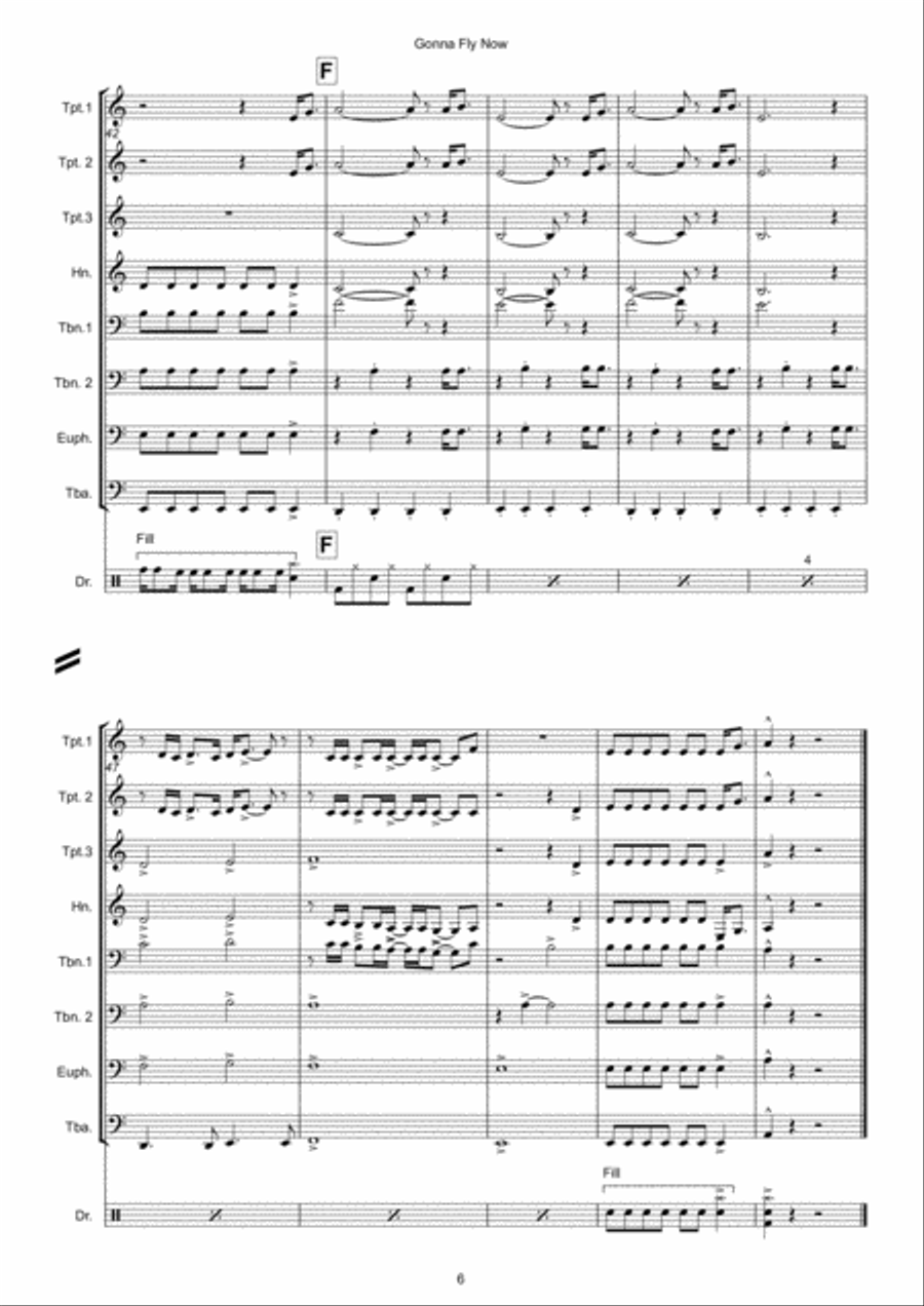 Gonna Fly Now Euphonium scores gallery preview page 6