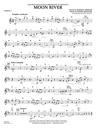 Moon River (from Breakfast at Tiffany's) (arr. Blake Neely) - Violin 2
