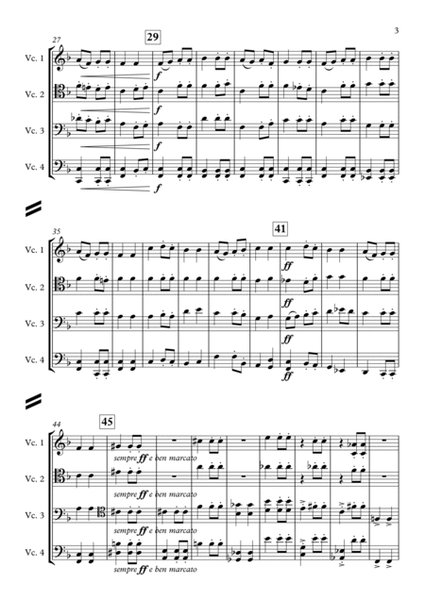 Mattachins (Sword Dance) [Movement 6 from Capriol Suite] {Cello Quartet} image number null