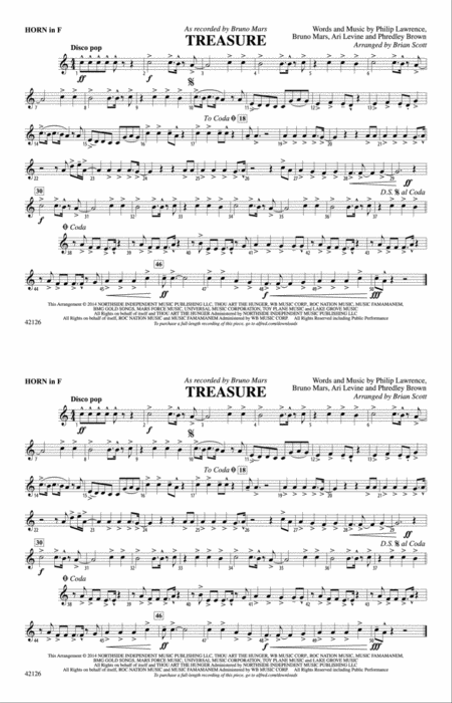 Treasure: 1st F Horn Marching Band scores gallery preview page 1
