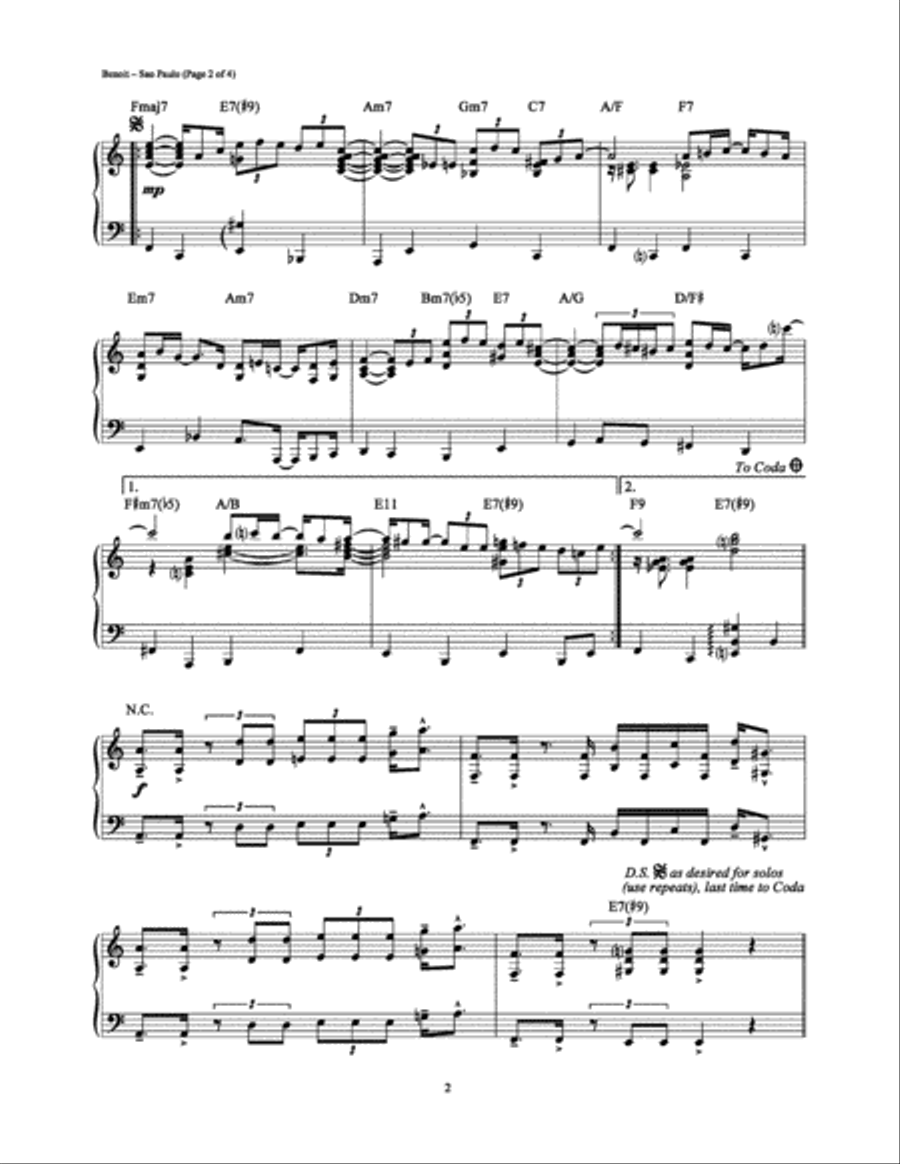 Sao Paulo Sao Paulo Piano Solo scores gallery preview page 2