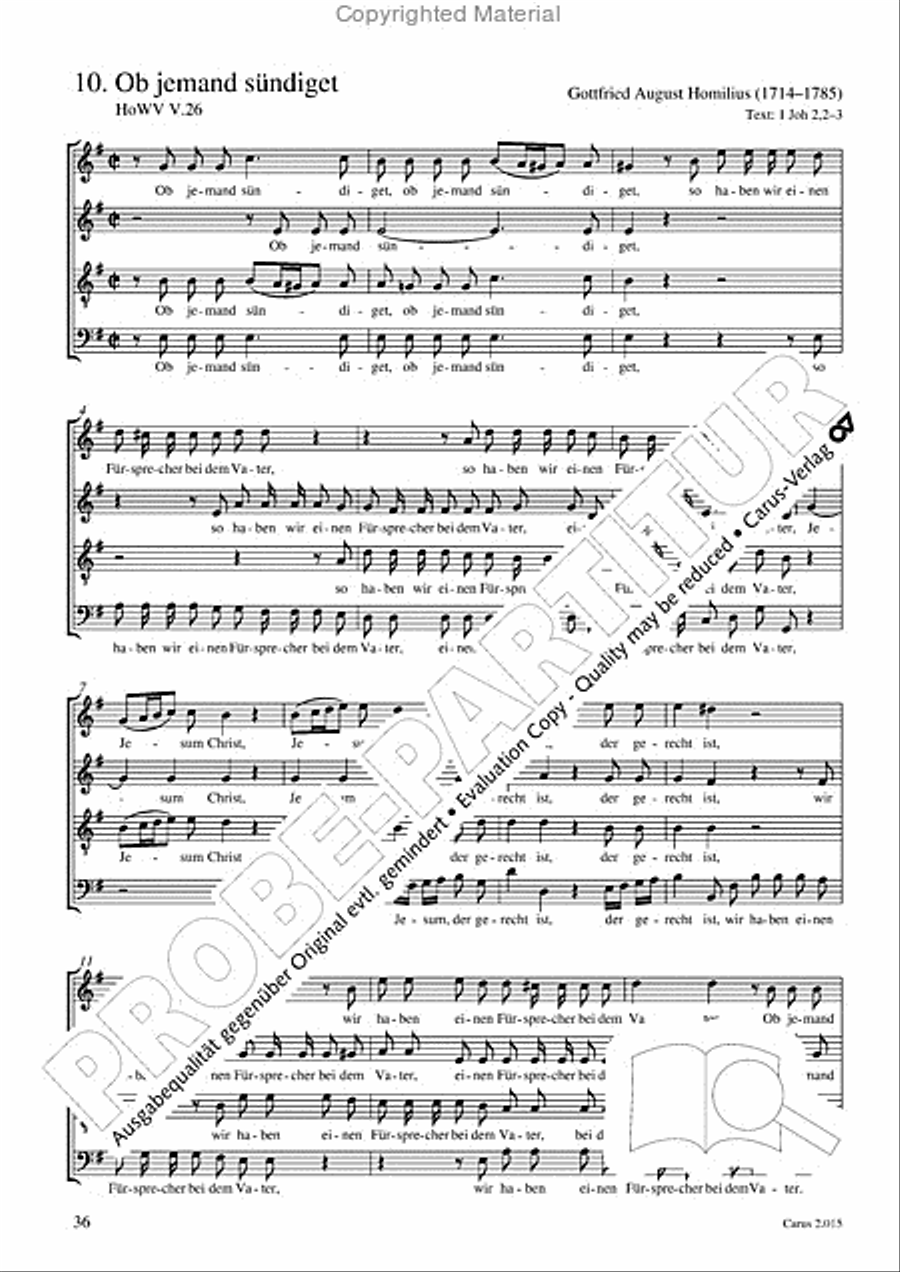 Carl Philipp Emanuel Bach & Gottfried August Homilius. Motets and Choruses Choir scores gallery preview page 38