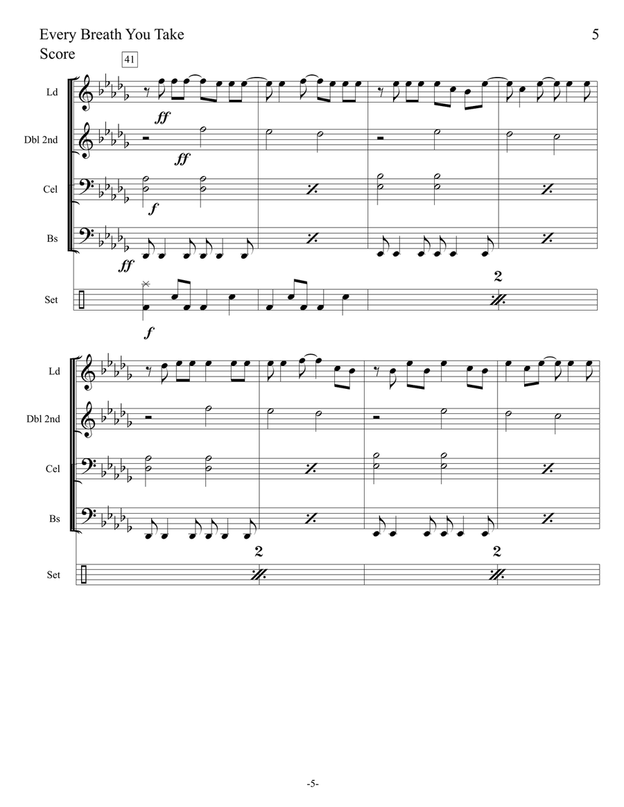 Every Breath You Take Steel Drum Band scores gallery preview page 5