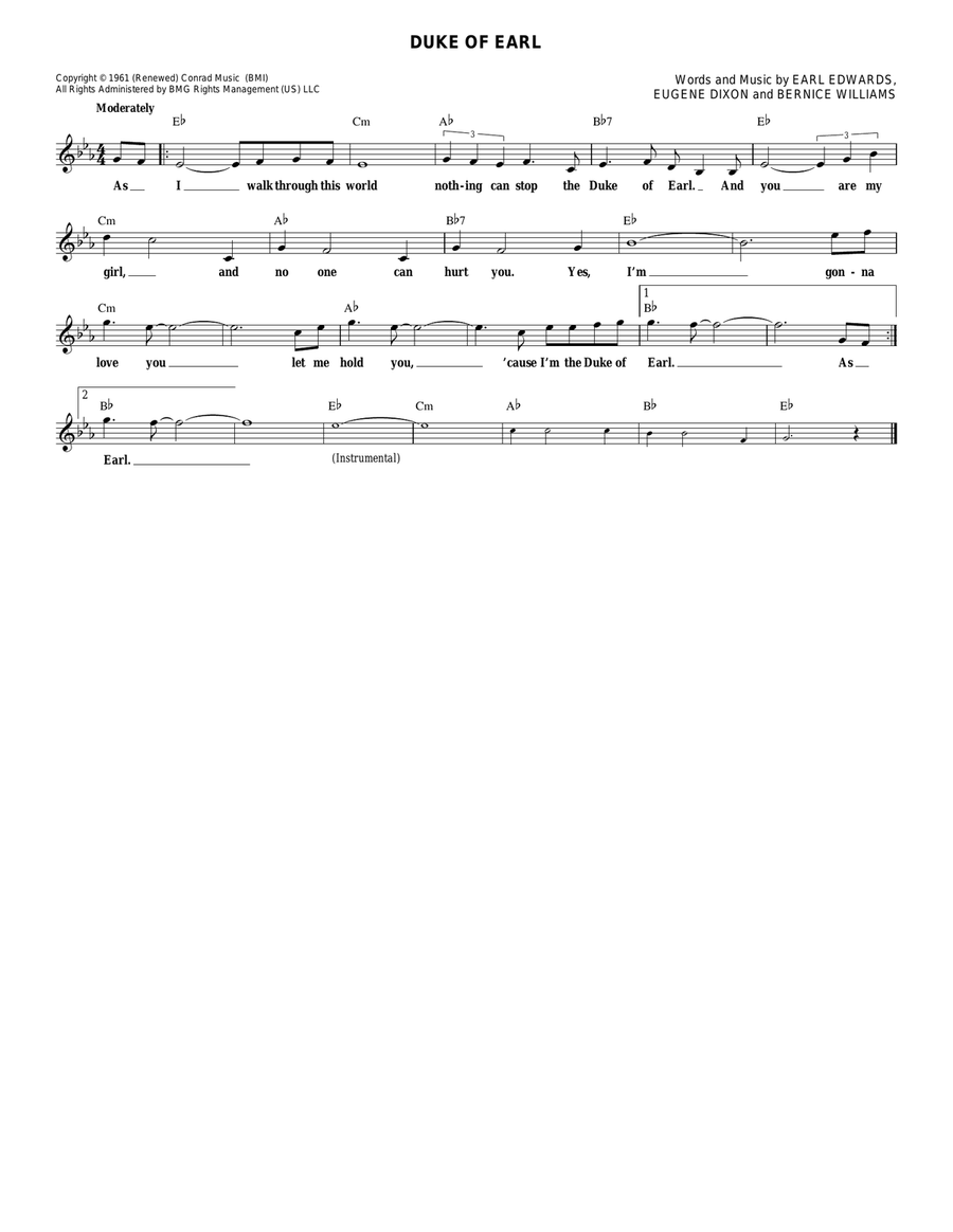 Duke Of Earl Electric Guitar scores gallery preview page 1