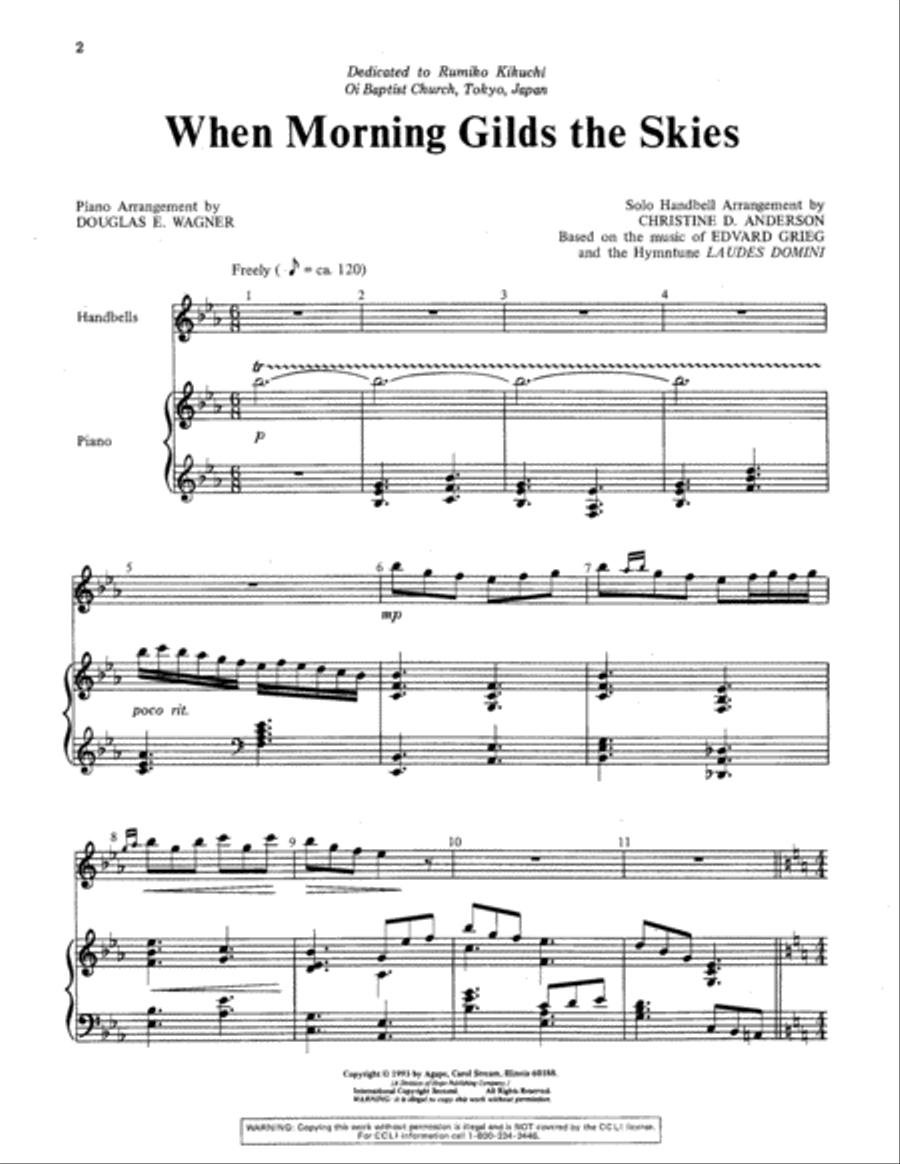 When Morning Gilds the Skies Percussion scores gallery preview page 9