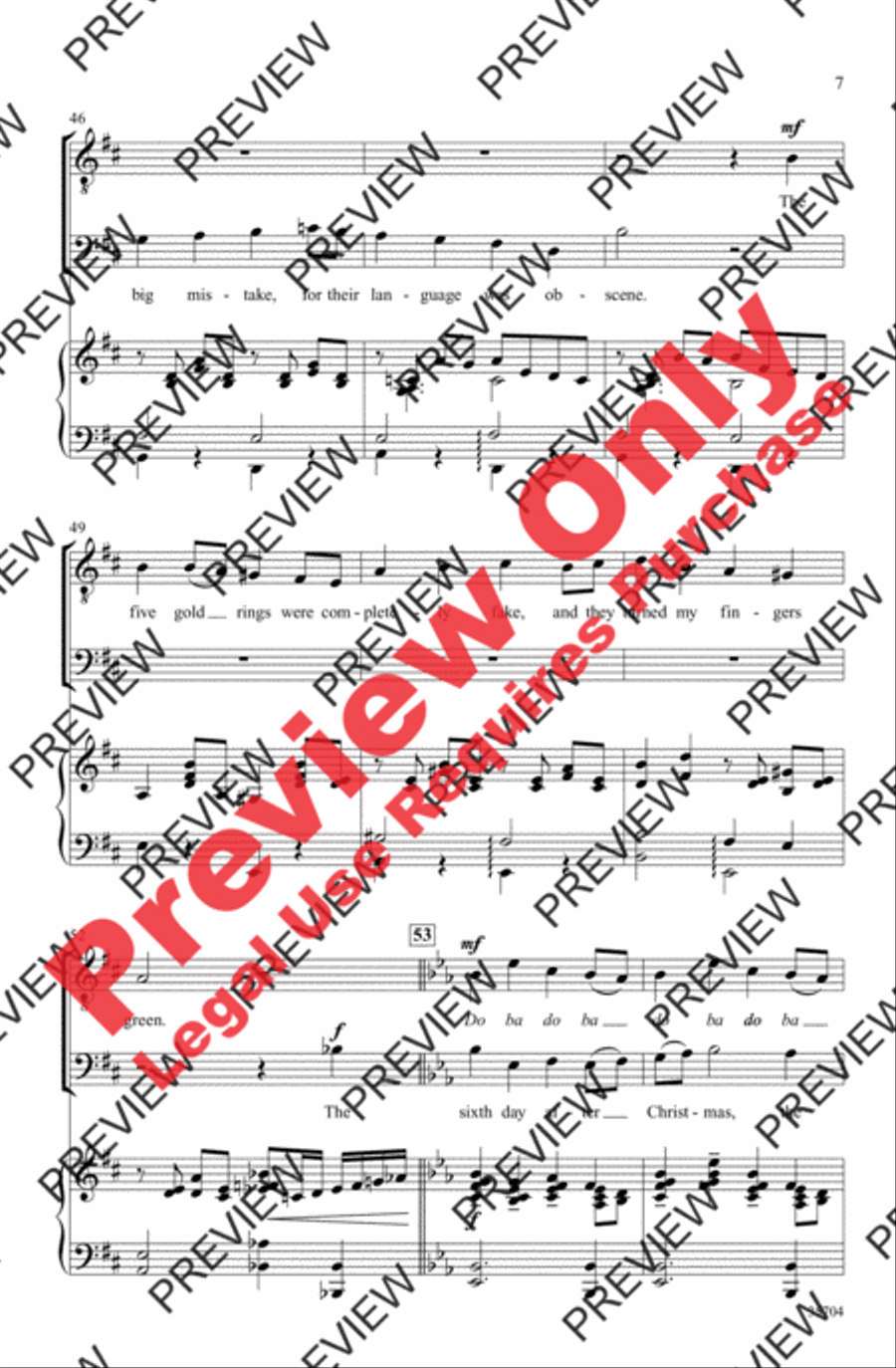 The Twelve Days After Christmas Men's Choir scores gallery preview page 7