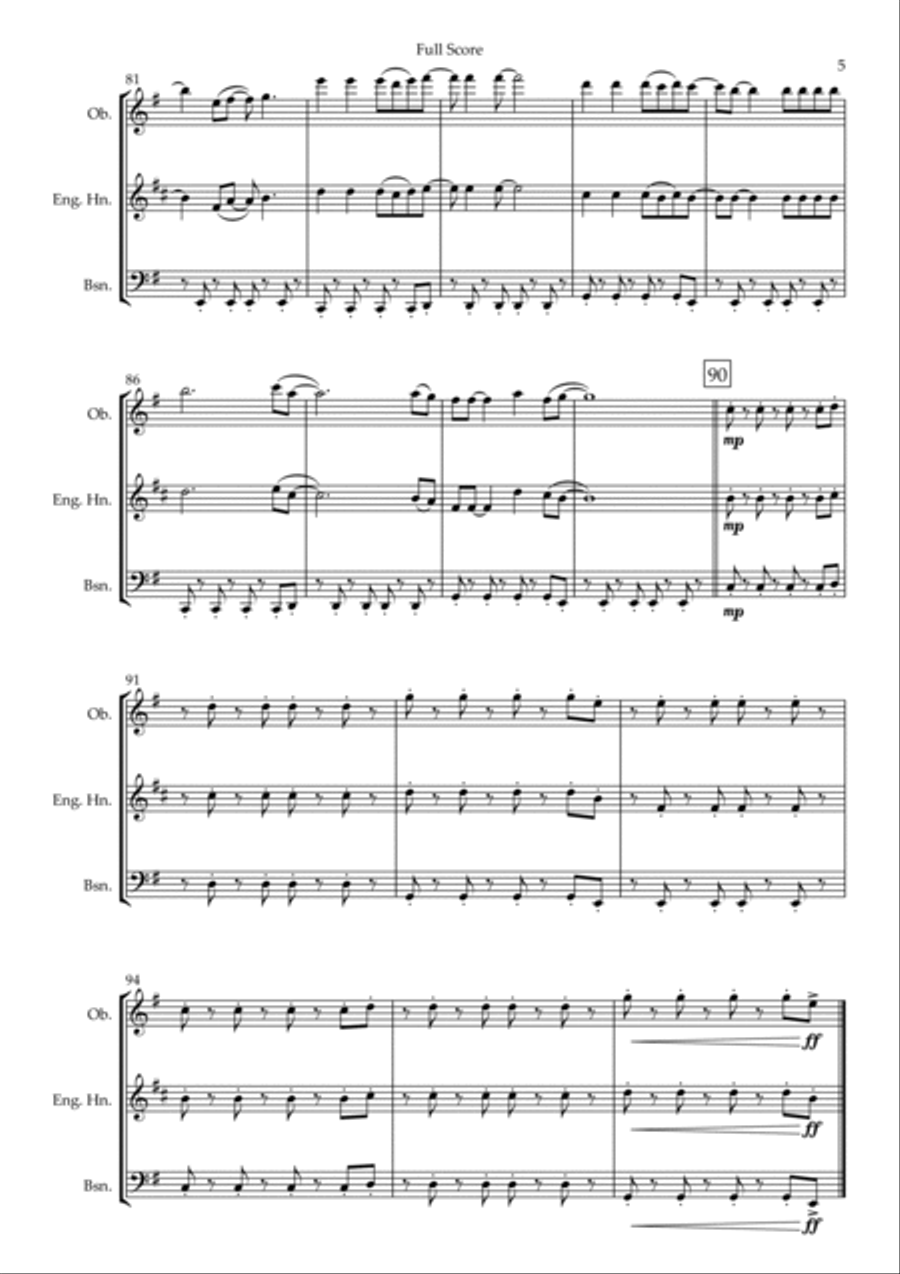 Viva La Vida Woodwind Trio scores gallery preview page 5