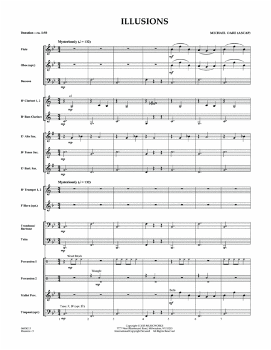 Illusions - Conductor Score (Full Score) Concert Band scores gallery preview page 3