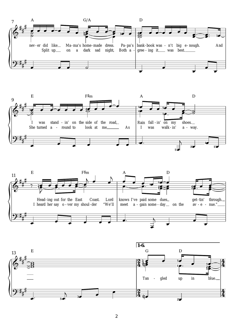 Tangled Up In Blue Voice scores gallery preview page 2