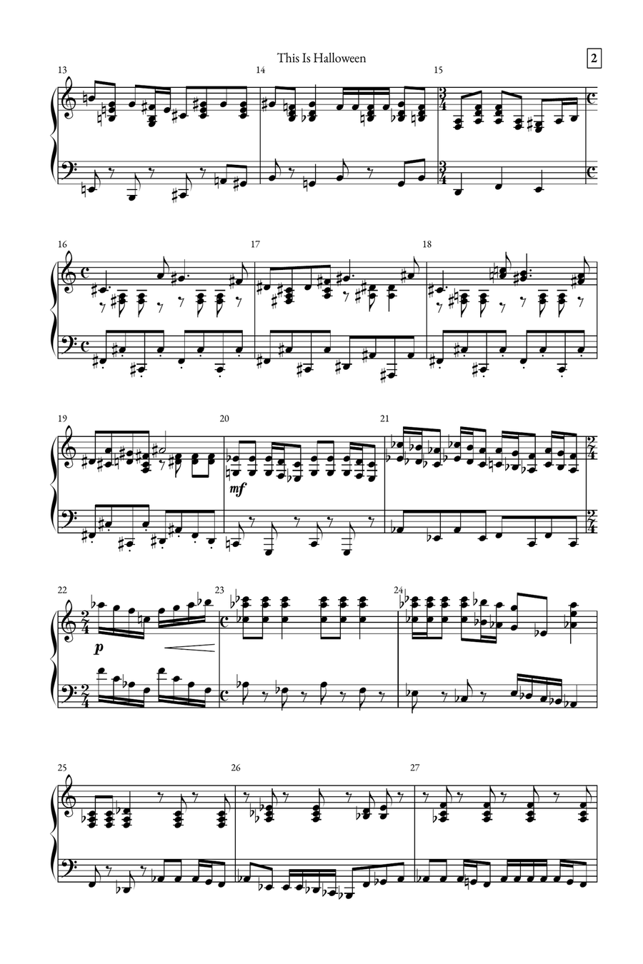 This Is Halloween Piano Solo scores gallery preview page 2