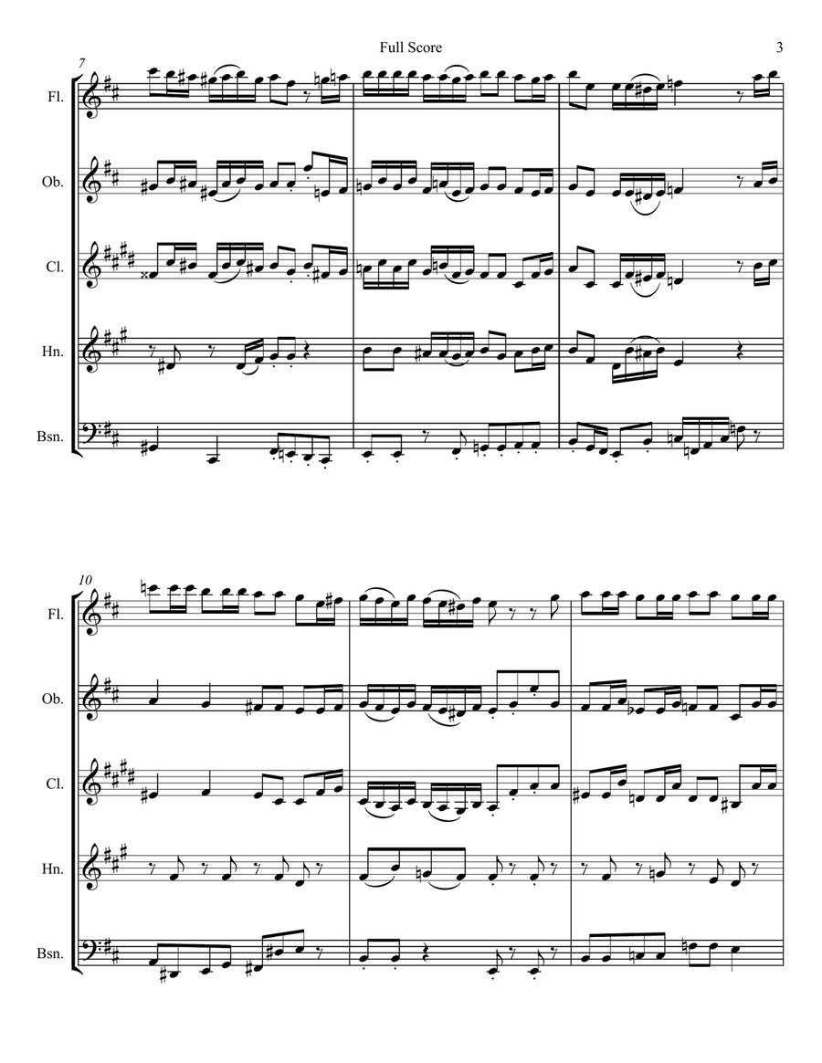 Jack's Lament Woodwind Quintet scores gallery preview page 3