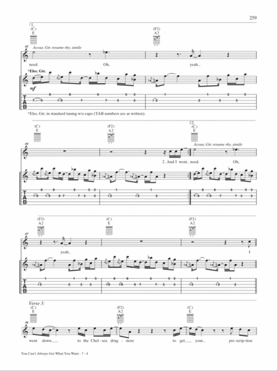You Can't Always Get What You Want Guitar Tablature scores gallery preview page 4