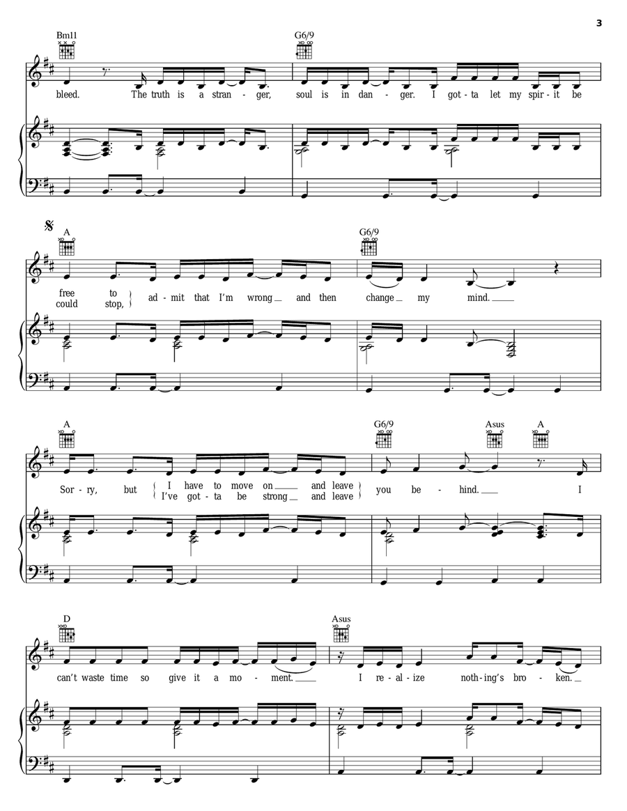 Tattoo Tattoo Piano, Vocal, Guitar scores gallery preview page 3