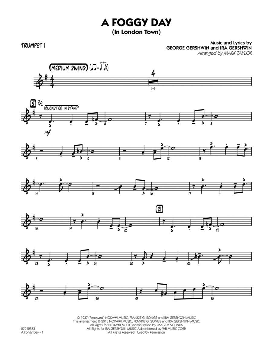 A Foggy Day (In London Town) - Trumpet 1 Trumpet scores gallery preview page 1