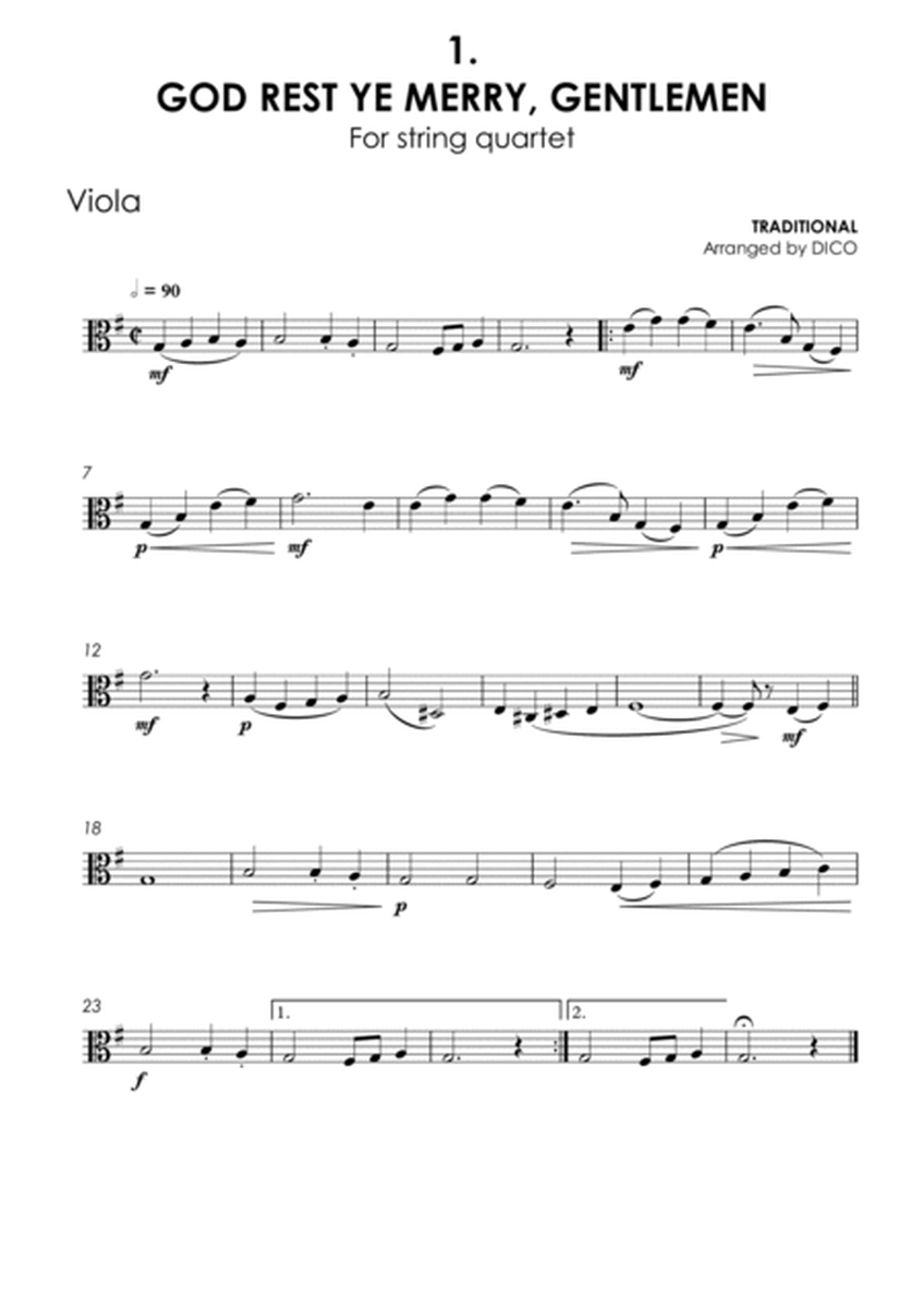 10 Christmas Carols for String Quartet, Vol. 1 - Viola