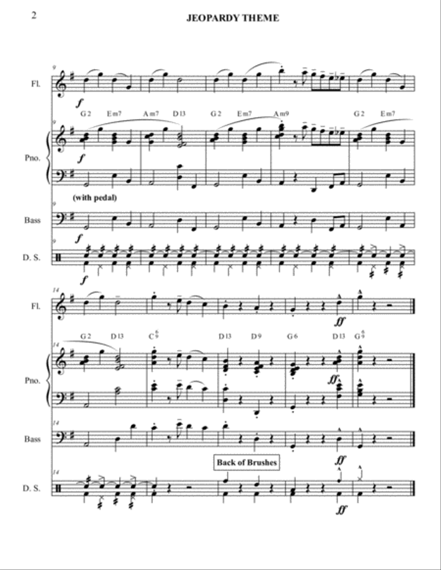 Jeopardy Theme Small Ensemble scores gallery preview page 2