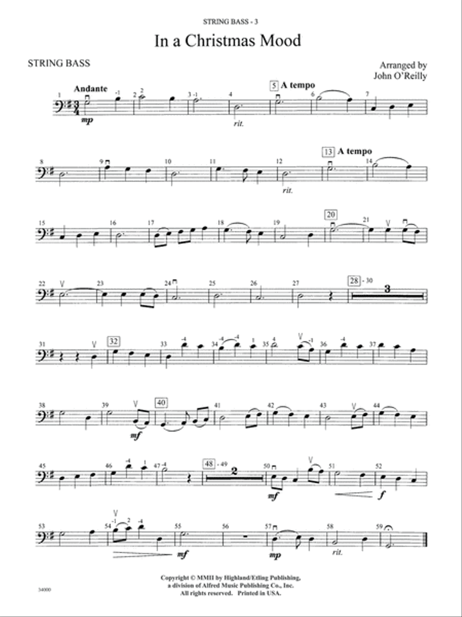 Classics for a Traditional Christmas, Level 2: String Bass String Orchestra scores gallery preview page 3