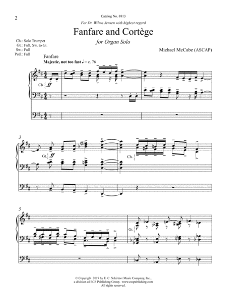 Fanfare and Cortège Organ scores gallery preview page 1