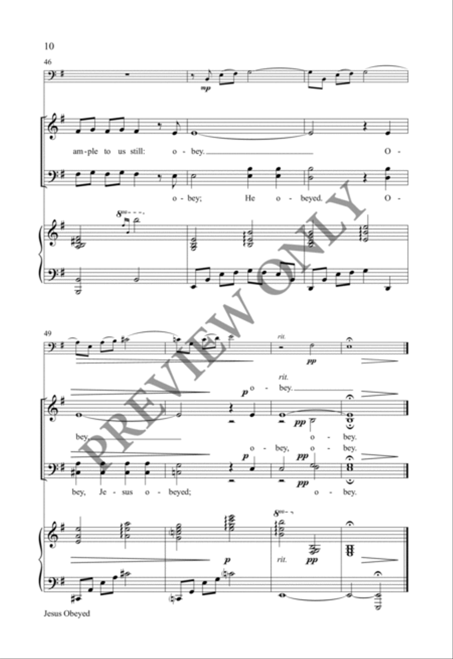 Jesus Obeyed 4-Part scores gallery preview page 9
