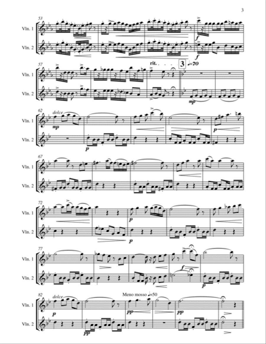 Polonaise de Concert - Paul Rougnon - for 2 Violins Duet String Duet scores gallery preview page 6