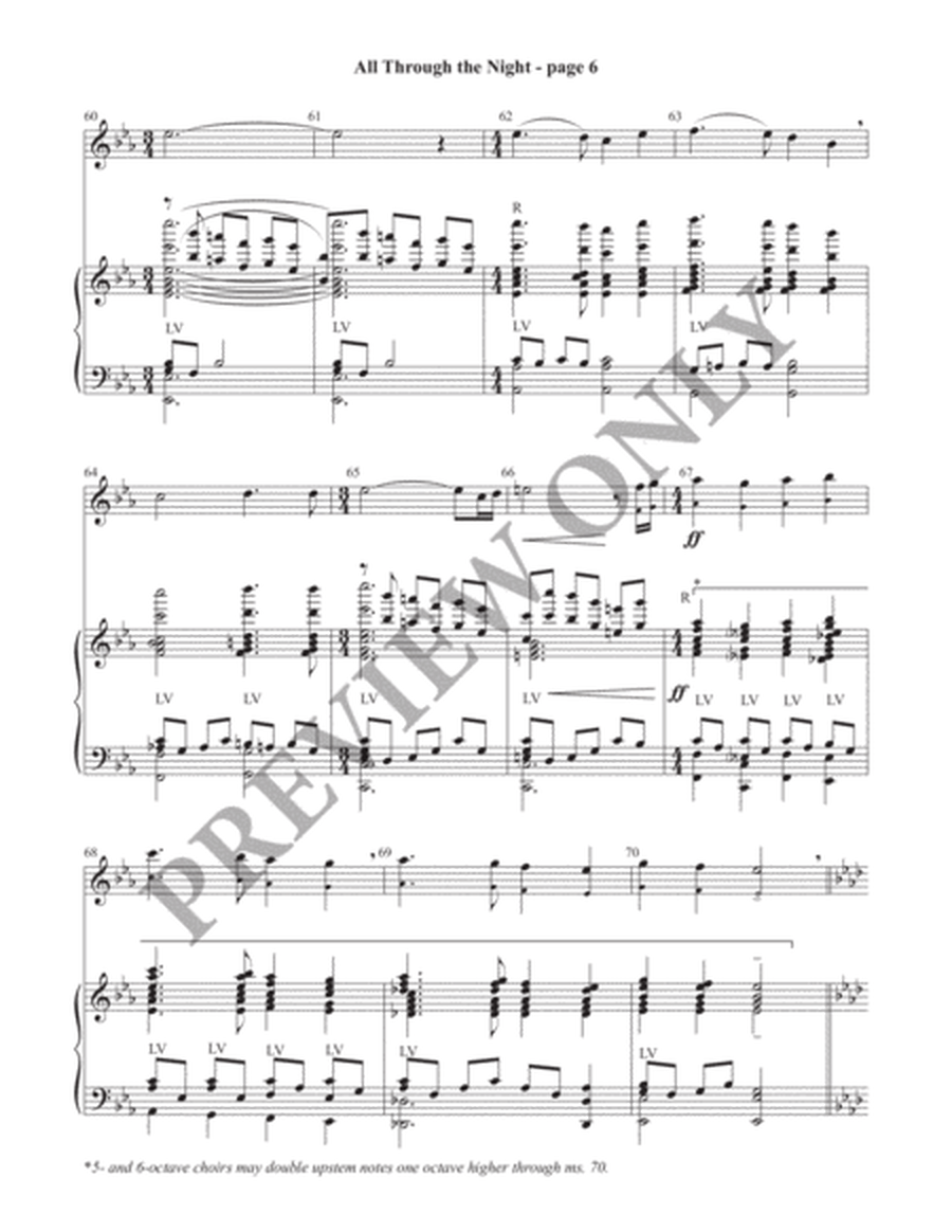 All Through the Night Handbell Part (Print) image number null