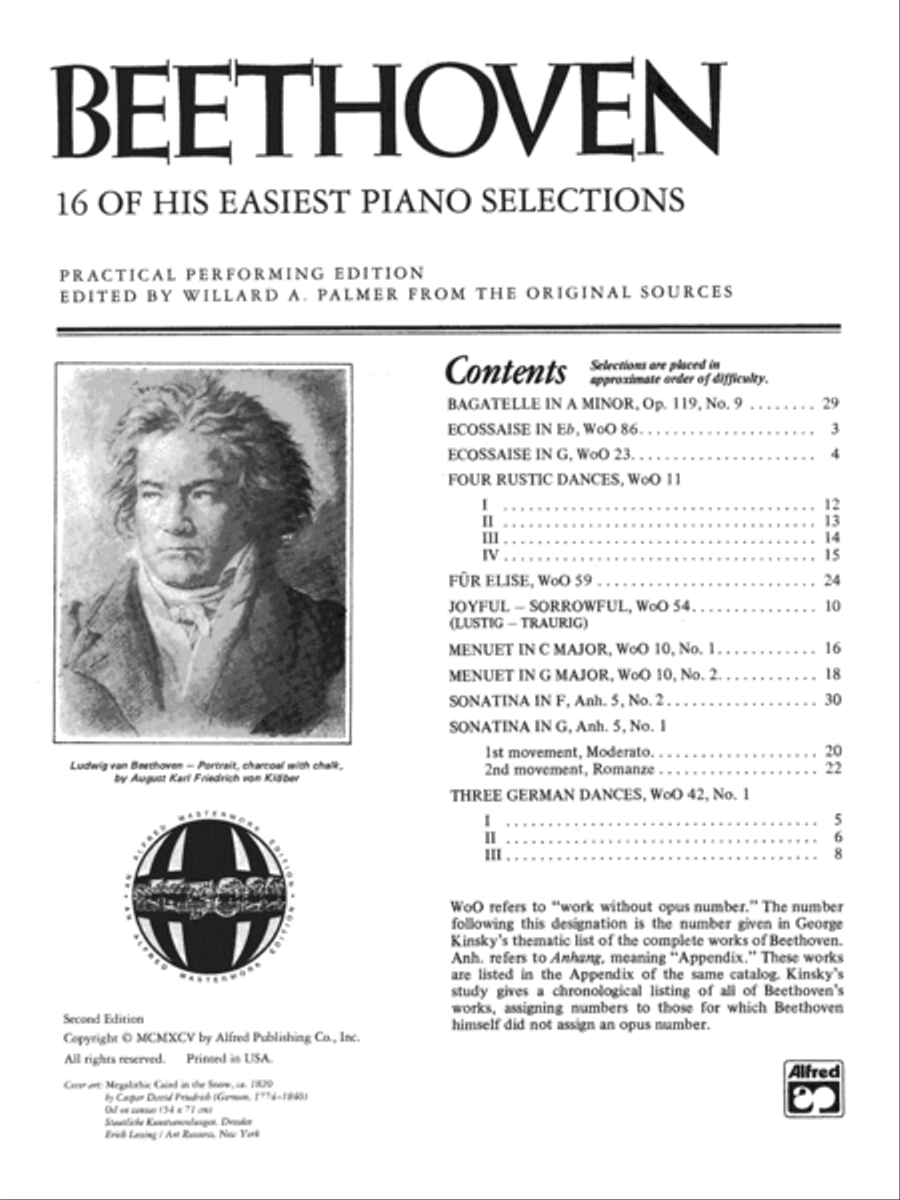 Beethoven -- 16 Easiest Selections Piano Solo scores gallery preview page 2
