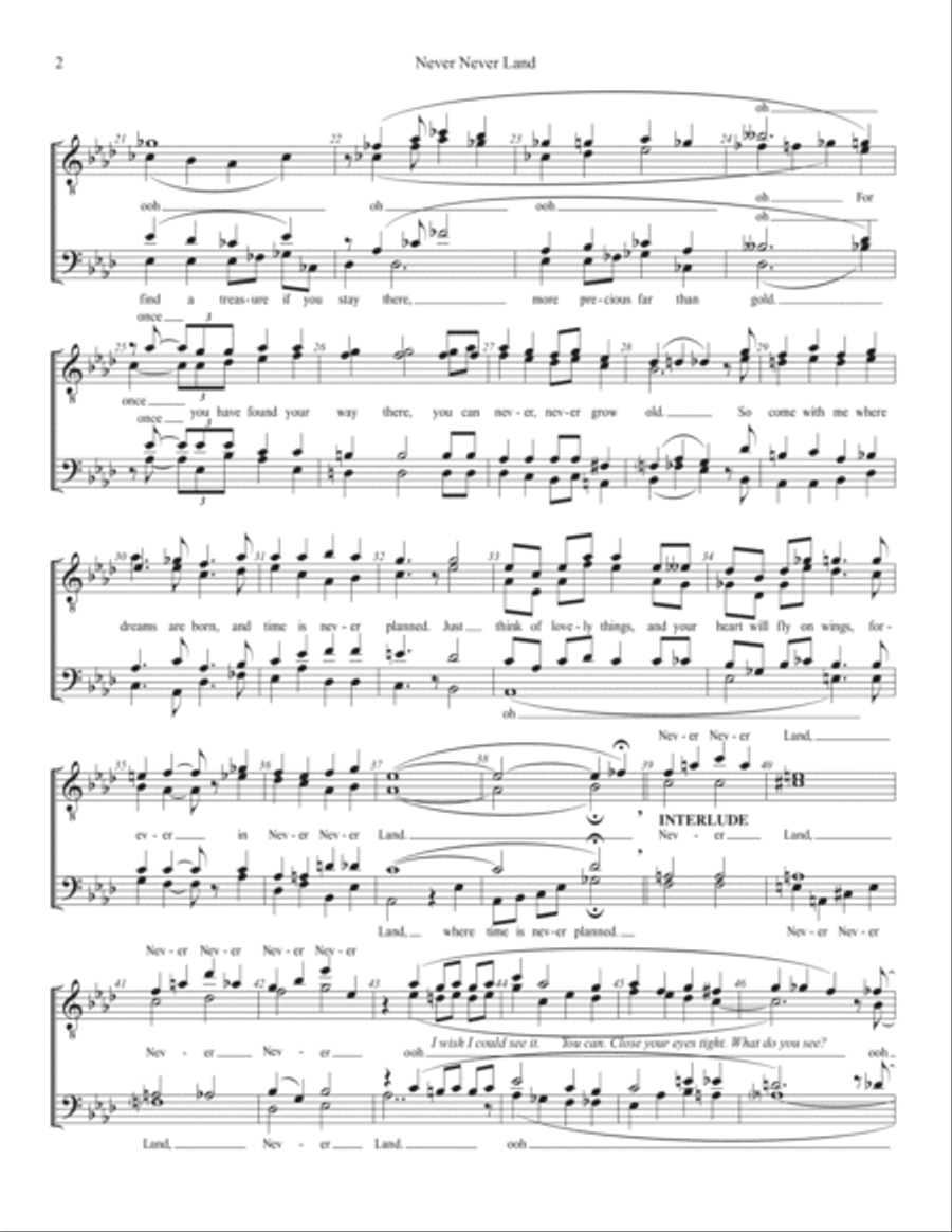 Never Never Land A Cappella scores gallery preview page 2