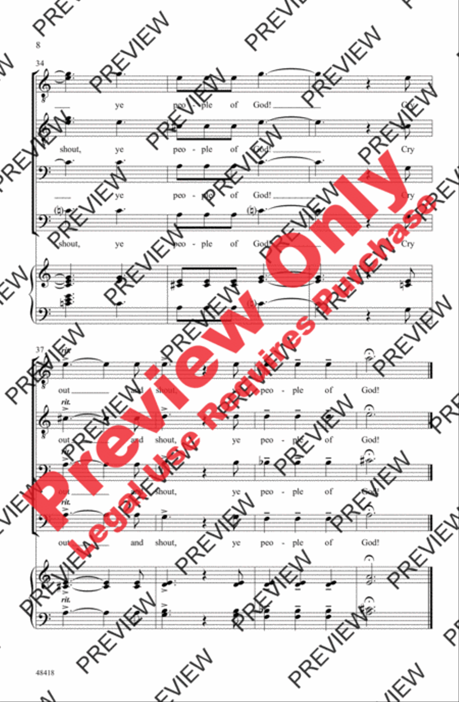 Cry Out and Shout Men's Choir scores gallery preview page 8