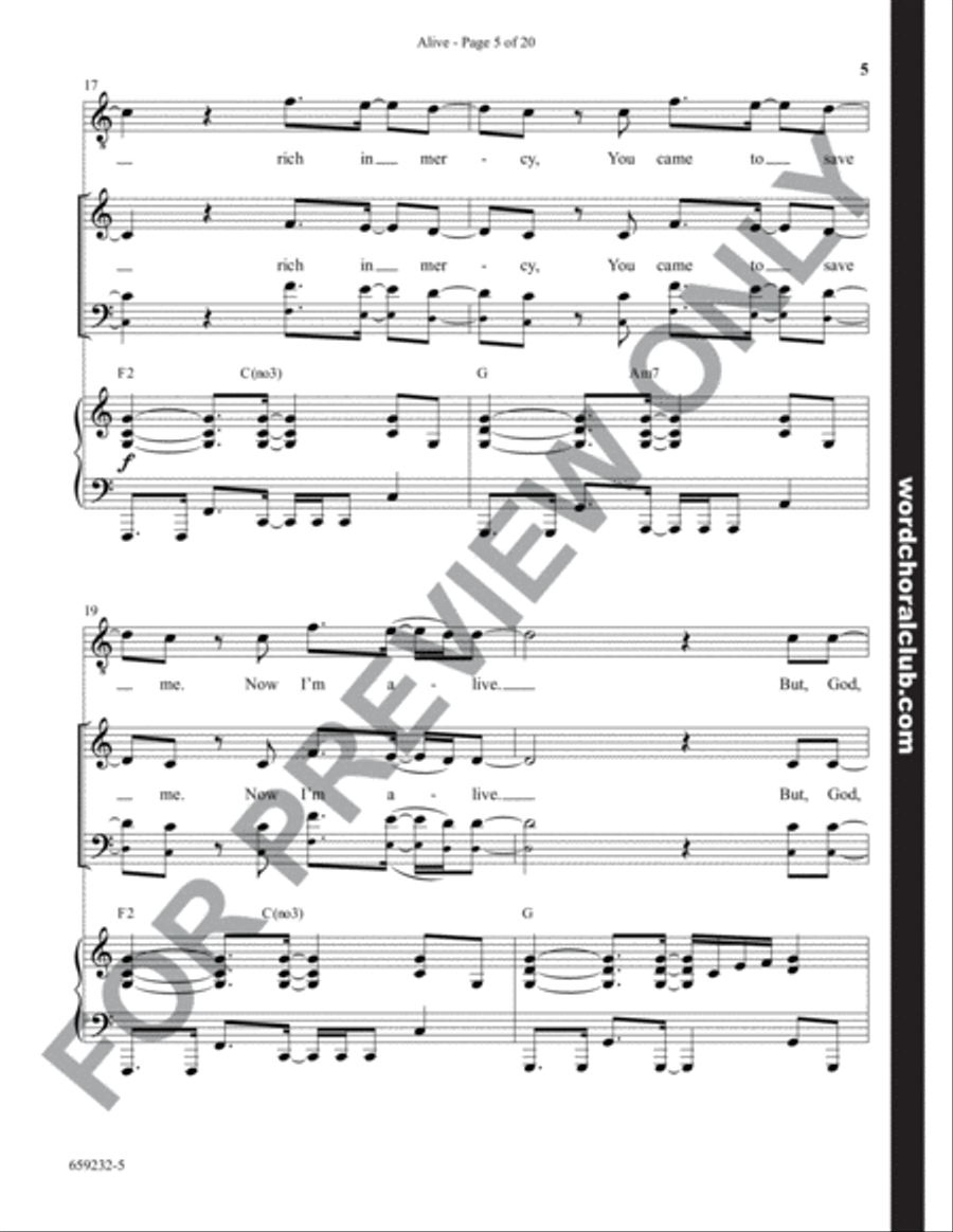 Alive - Anthem Alive - Anthem 4-Part scores gallery preview page 5