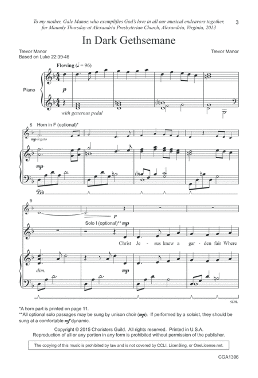 In Dark Gethsemane Choir scores gallery preview page 3