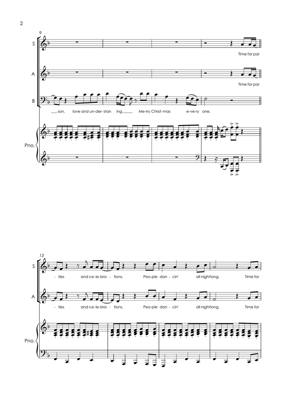 Medley: Merry Christmas Everyone with Little Drummer Boy/peace On Earth and Step Into Christmas Small Ensemble scores gallery preview page 4