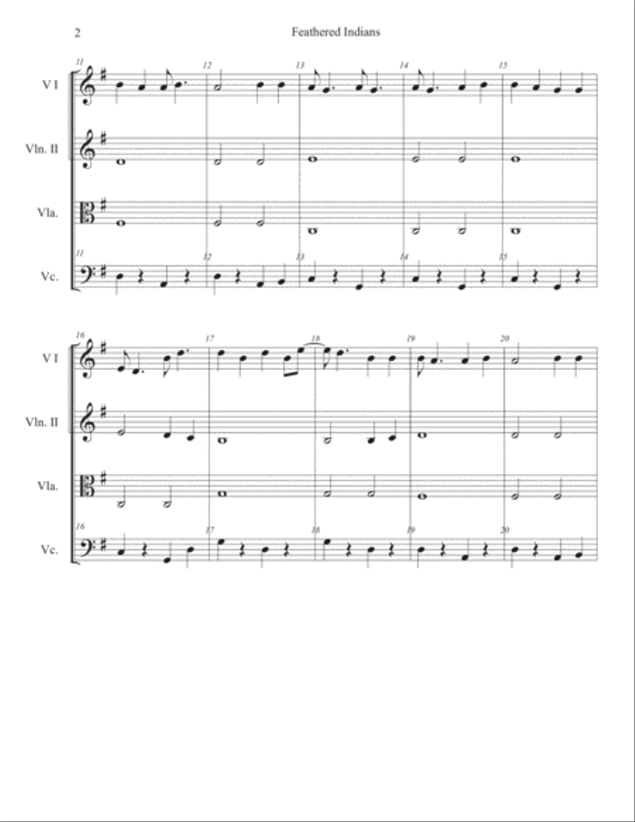 Feathered Indians String Quartet scores gallery preview page 2