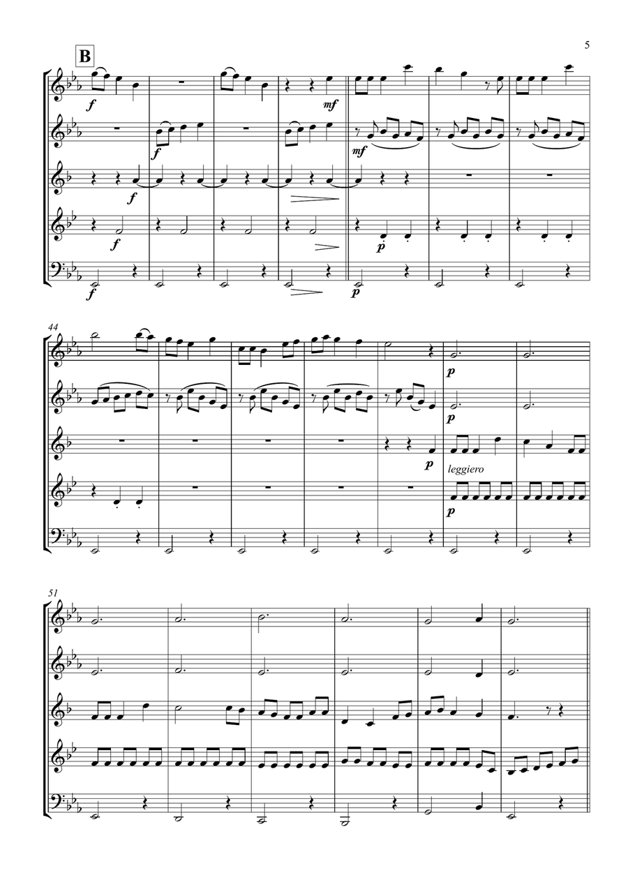 Wind Quintet - The Holly and the Ivy Woodwind Quintet scores gallery preview page 5