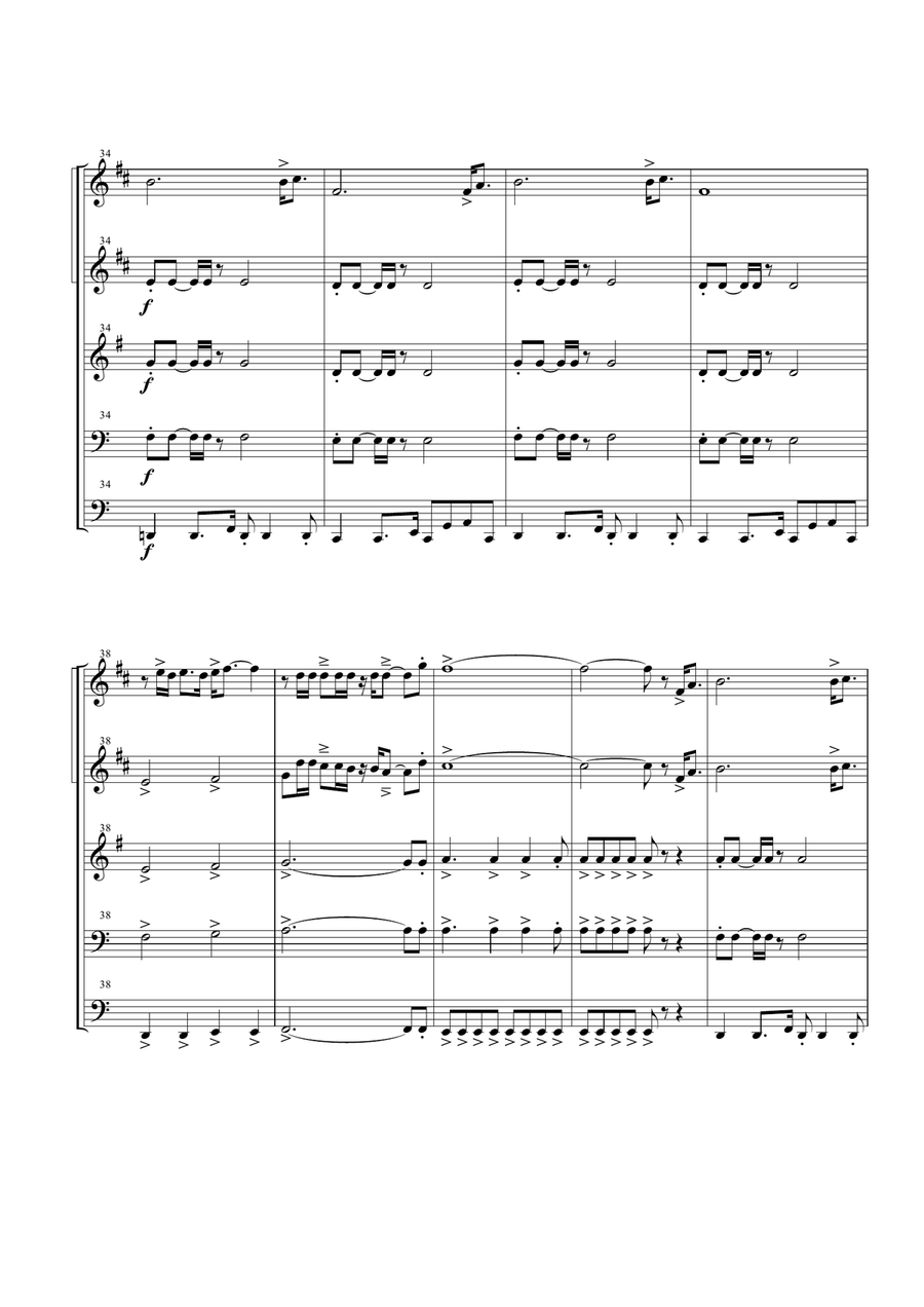 Gonna Fly Now Brass Ensemble scores gallery preview page 5