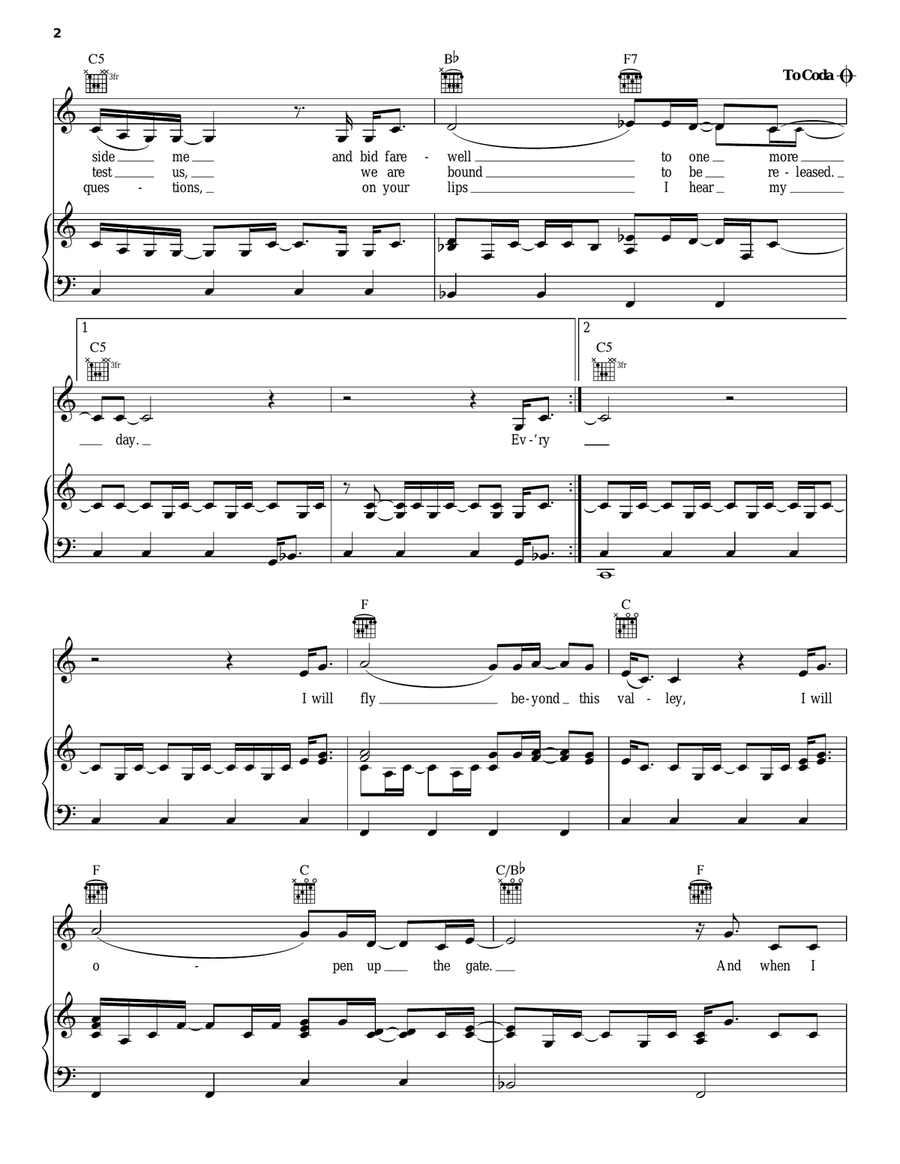 When I Reach The Place I'm Going Piano, Vocal, Guitar scores gallery preview page 2
