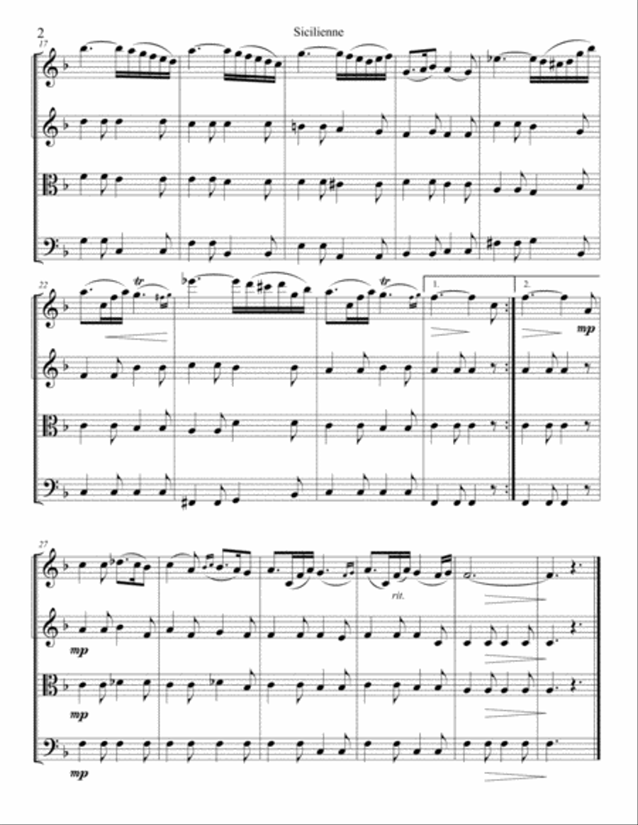 Sicilienne String Quartet scores gallery preview page 3