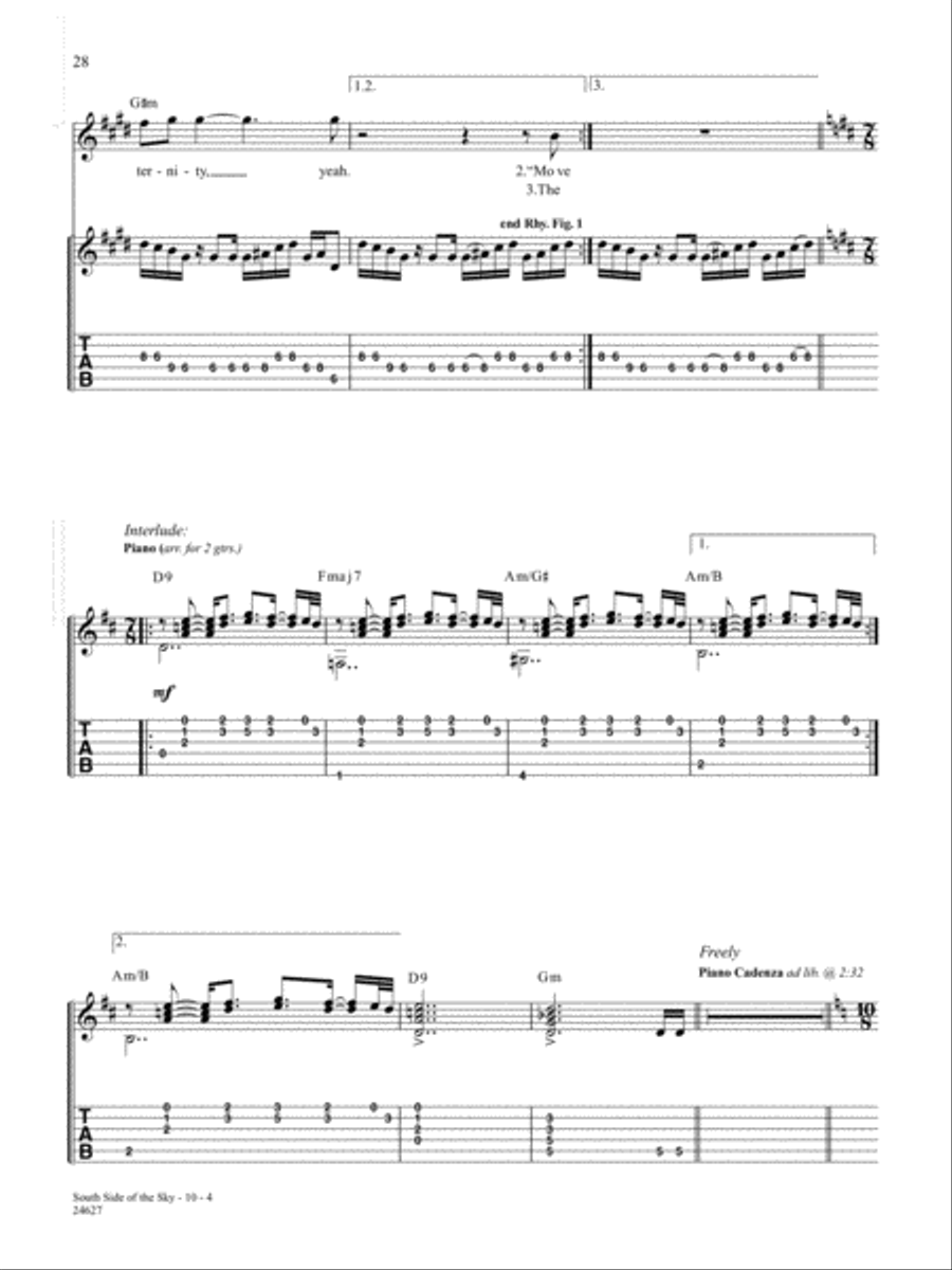 South Side Of The Sky South Side Of The Sky Guitar Tablature scores gallery preview page 4