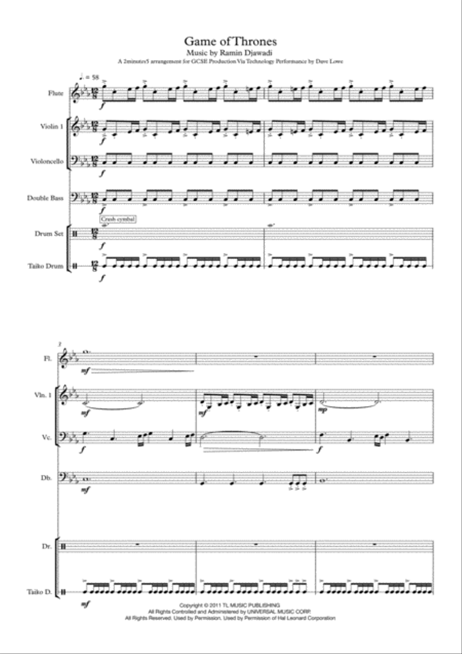 Game Of Thrones Small Ensemble scores gallery preview page 2