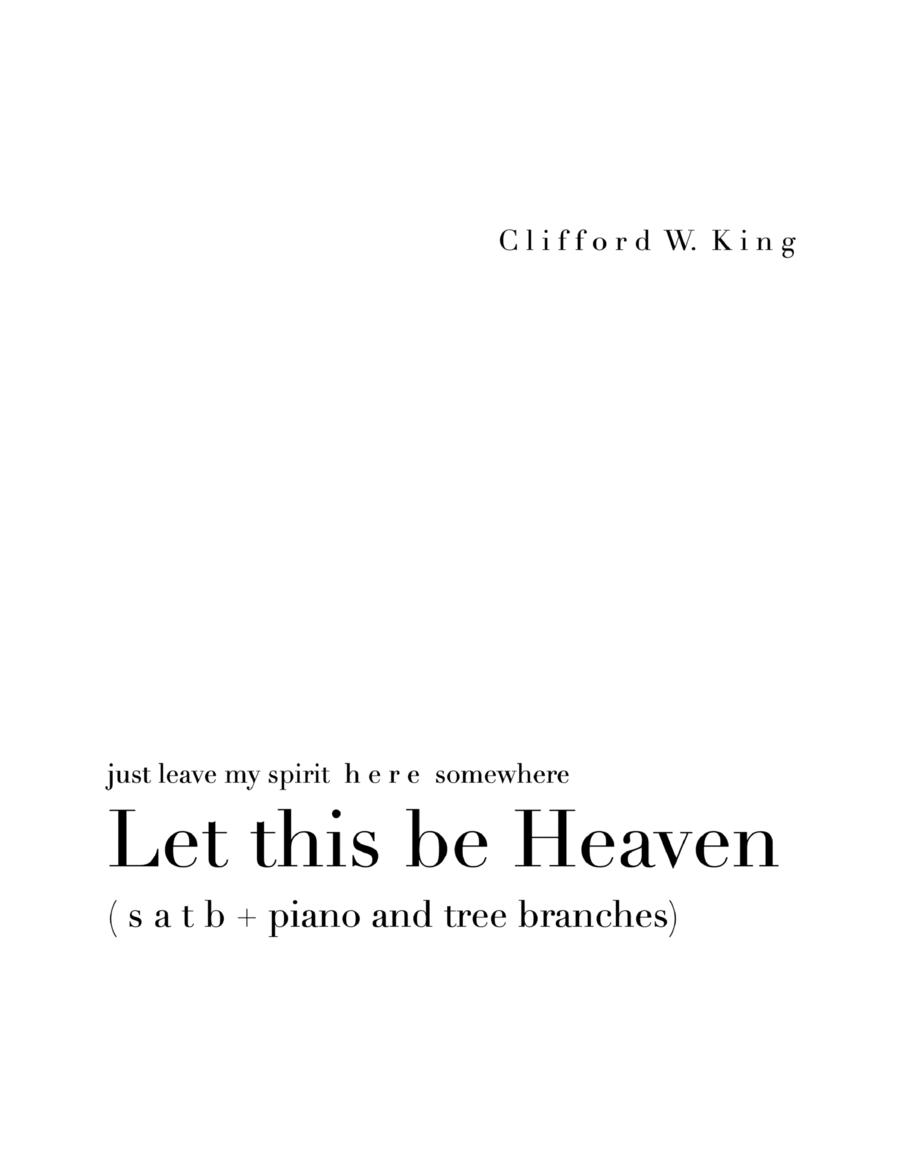 Let This Be Heaven (piano score) image number null