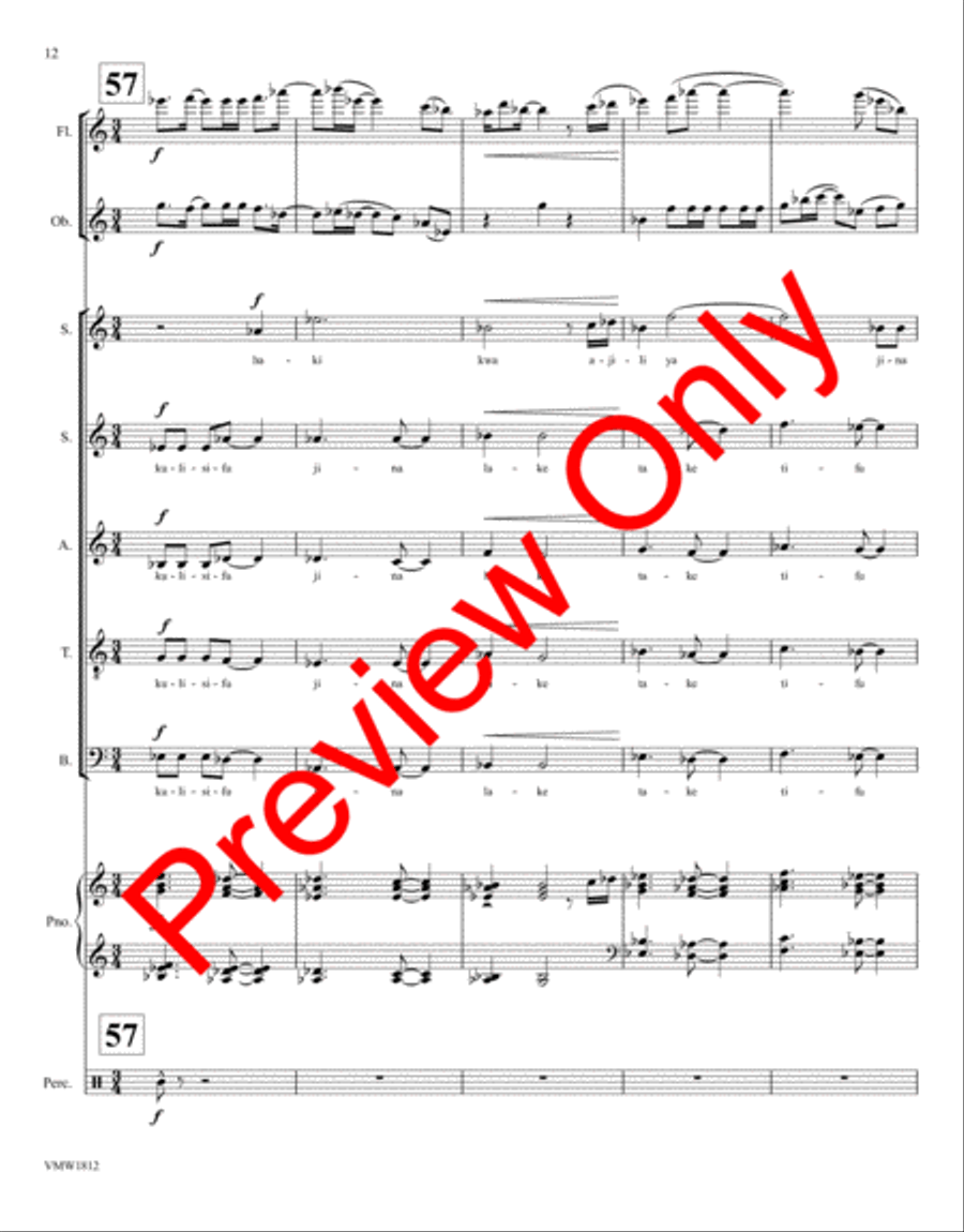 Maombi na Sifa (Prayer and Praise) 4-Part scores gallery preview page 17