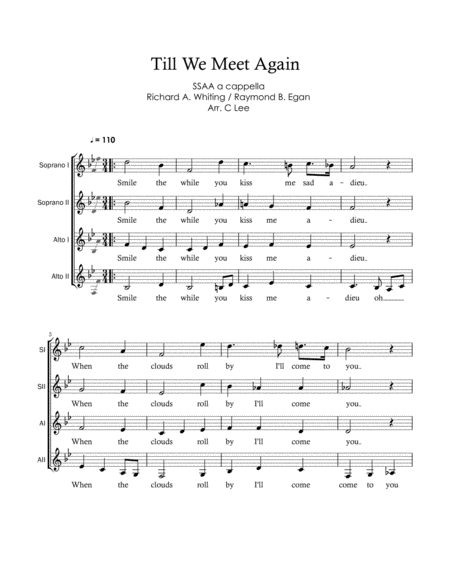 Till We Meet Again - SSAA a cappella image number null