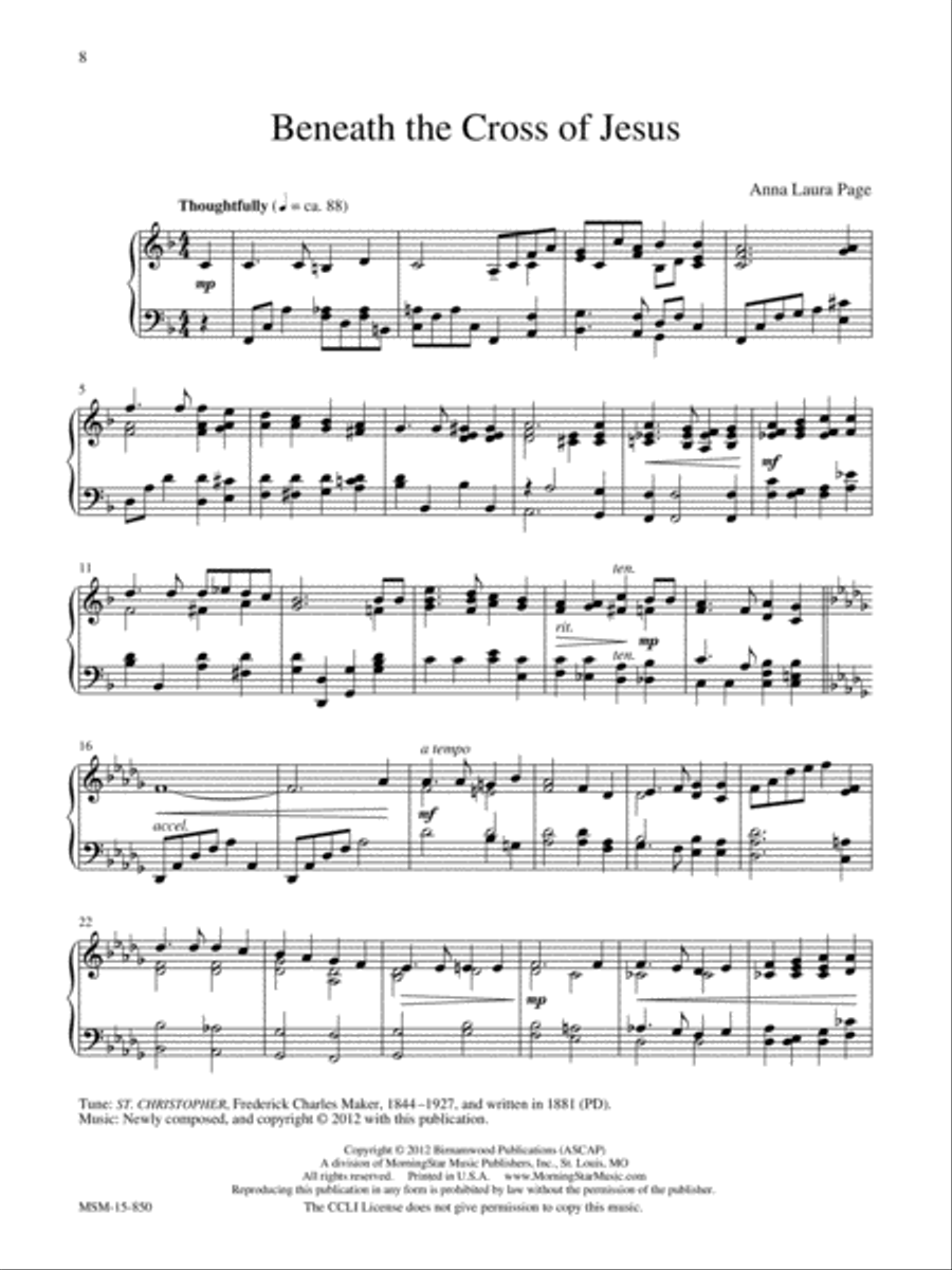 Beneath the Cross of Jesus Piano Solo scores gallery preview page 1