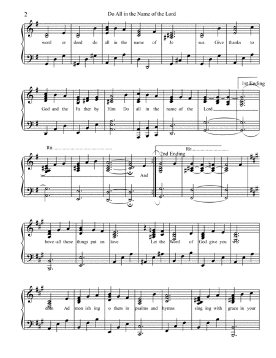 Do All in the Name of the Lord (Colossians 3) SA scores gallery preview page 2