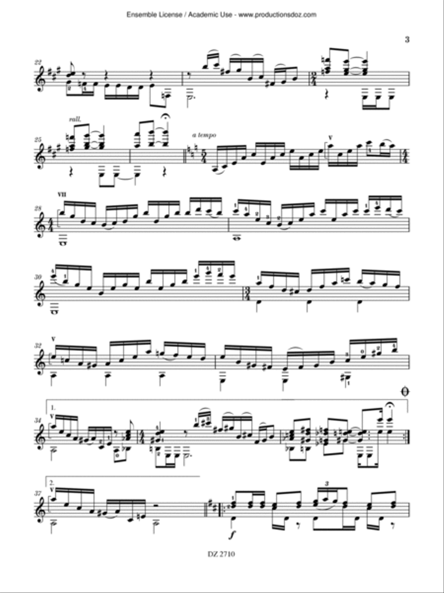Sonata No. 2 Classical Guitar scores gallery preview page 3