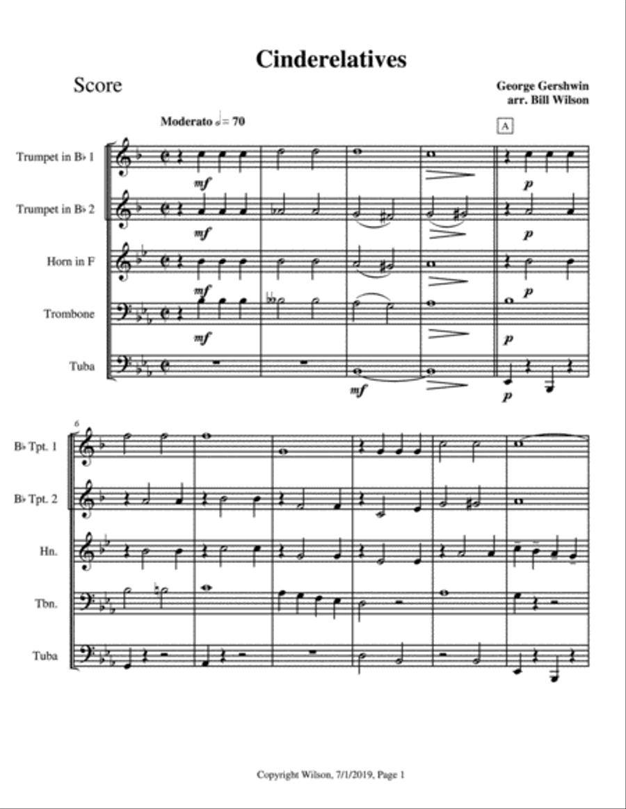 Cinderelatives Brass Quintet scores gallery preview page 2