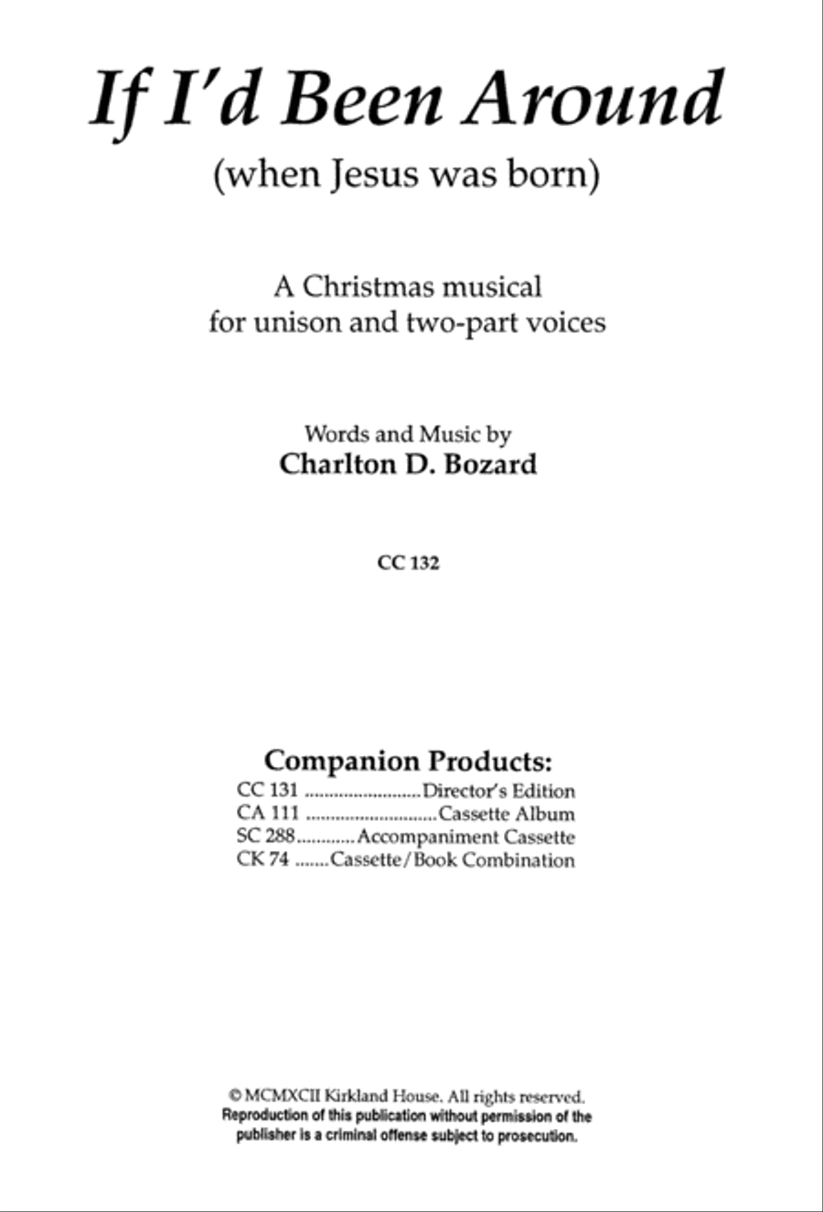 If I'd Been Around When Jesus Was Born - Singer's Ed Unison Choir scores gallery preview page 3